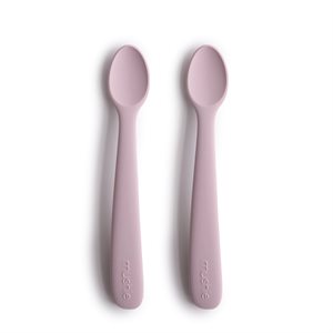 Mushie Silicone Feeding Spoons 2-Pack - Soft Lilac